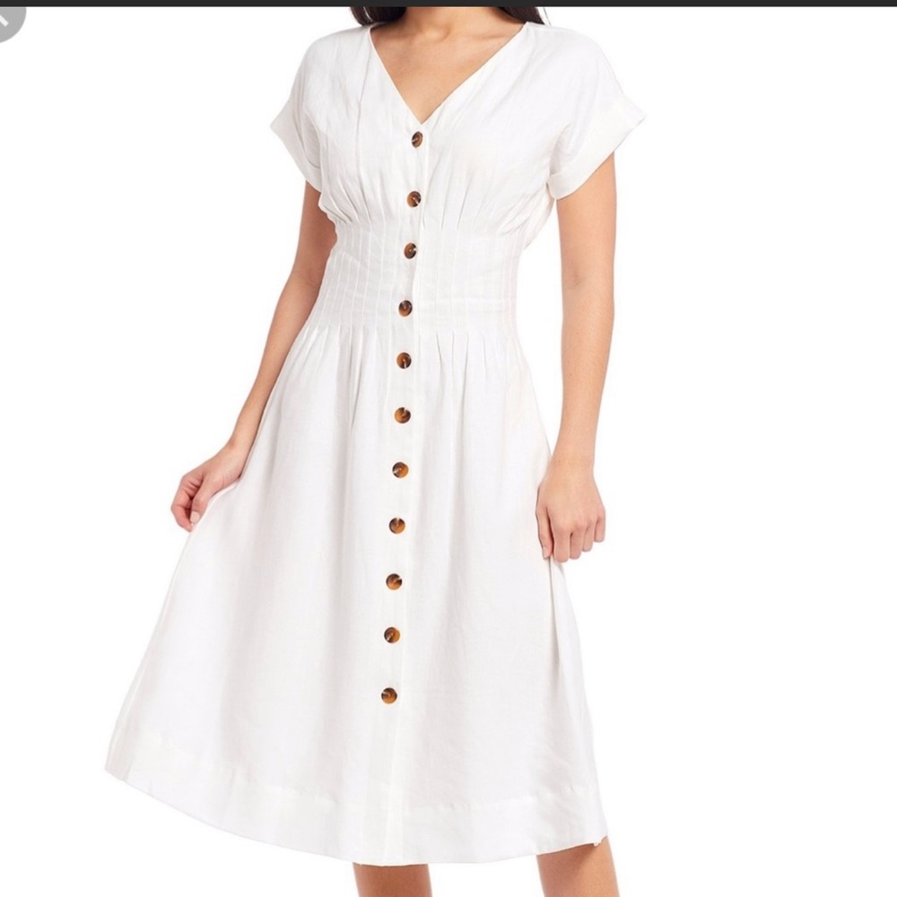 Antonio Melani White Linen Dress